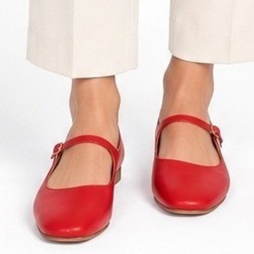 Banana Republic Factory Women's Mary Jane Mule Flats Slip-On Shoes Red Size 10